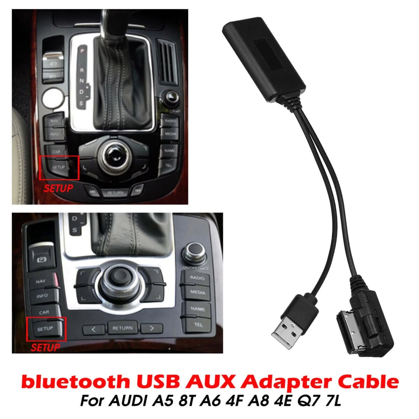 Wireless Bluetooth Receiver Module Music Interface AUX Audio Cable Adapter For Audi Q7 A5 A6 A8 AUX Adapter Music Audio Stereo