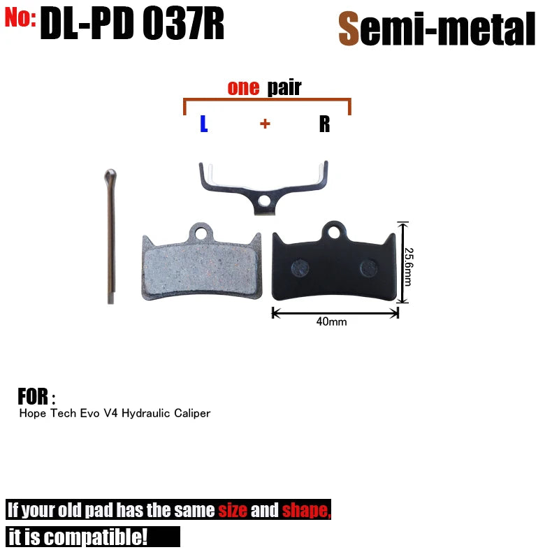 Bicycle Brake Pads,For Hope ,Tech,Evo,V4,Caliper,Hydraulic,Semi - Metallic,Mountain,Cycling,BIKE,part