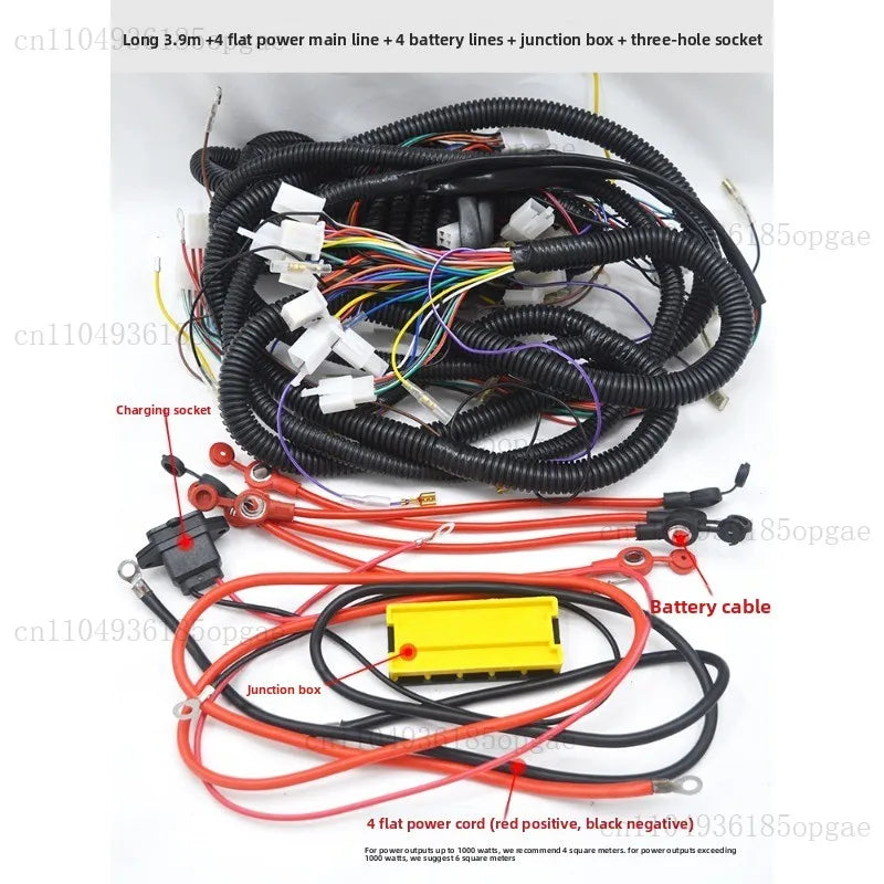 Electric Tricycle Line Assembly Vehicle Large Line National Standard Copper Core 6 Flat Harness Assembly Passenger Truck