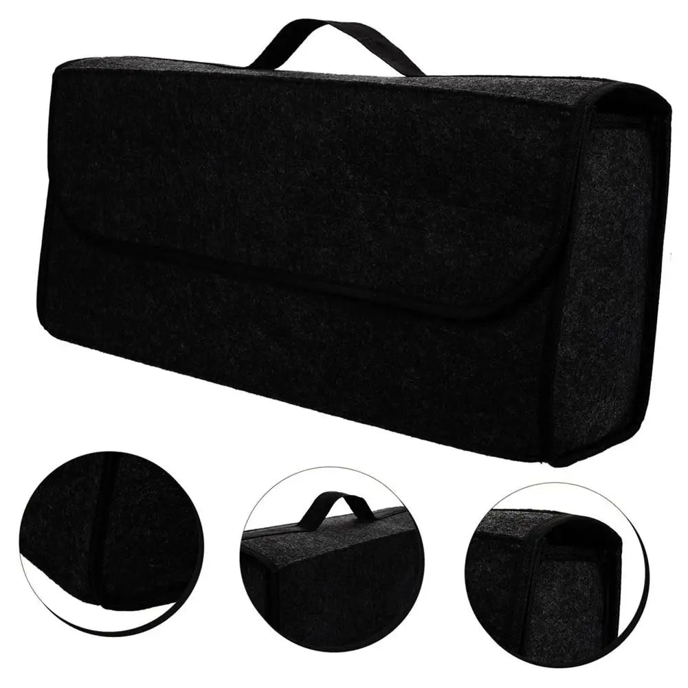 Car Trunk Organizer With Handle Foldable Car Charger Storage Box Space Saving Car Trunk Organizer Durable Fabric Felt StorageBox