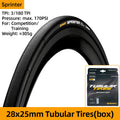 Continental Tubular Tyre Sprinter 700x25C 28x25mm Max 170psi SafetySystem Breaker Black Chili for Road Bike Racing & Training