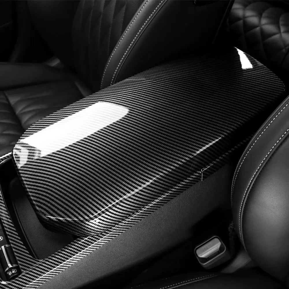 For Kia Stinger 2018-2023 Car Tuning Carbon Fiber ABS Armrest Box Cover Trim Accessories