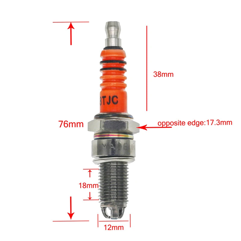 Spark Plug D8TC for Motorcycle 150cc 200cc 250cc Pit Dirt Bike ATV Quad Motard Moped Buggy Scooter Motocross Three-Electrode