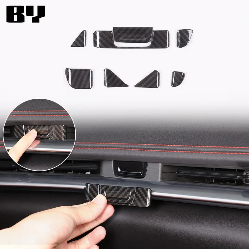 For Chevrolet Corvette C8 2020-2024 Car Accessory ABS Carbon Fiber Car Console Gear Shift Panel Cover door armrest Trim Sticker