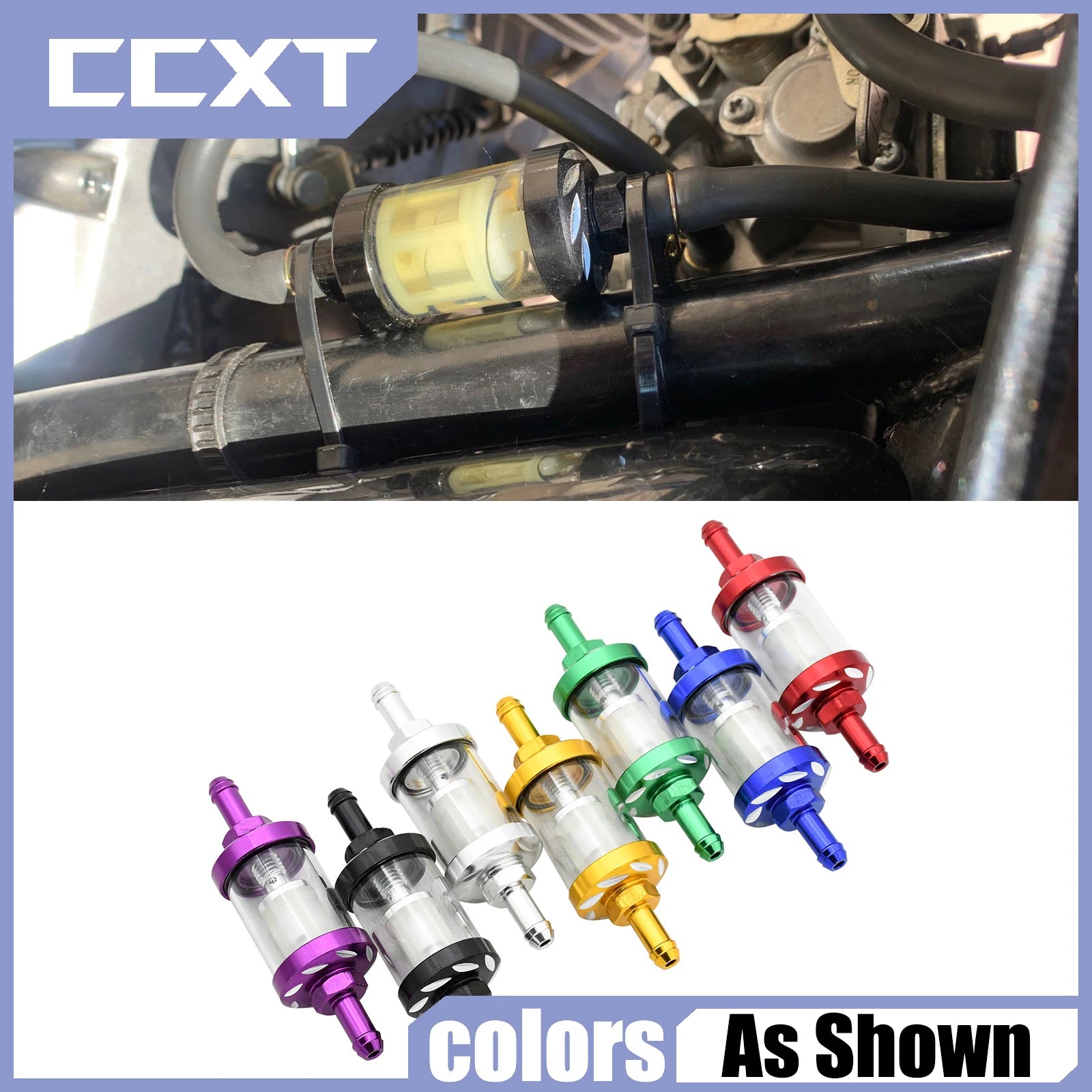 8mm CNC Glass Gas Fuel Gasoline Oil Filter For ATV Kawasaki KTM Honda Yamaha YZ250F YZ450F WR250R WR450R WR250F WR450F Parts
