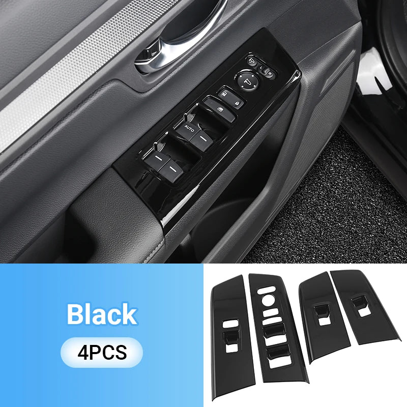 Car Accessories For Honda CR-V 6th 2023 2024 2025 Hybrid Door Armrest Panel Window Switch Lift Buttons Cover Frame Trim Stickers