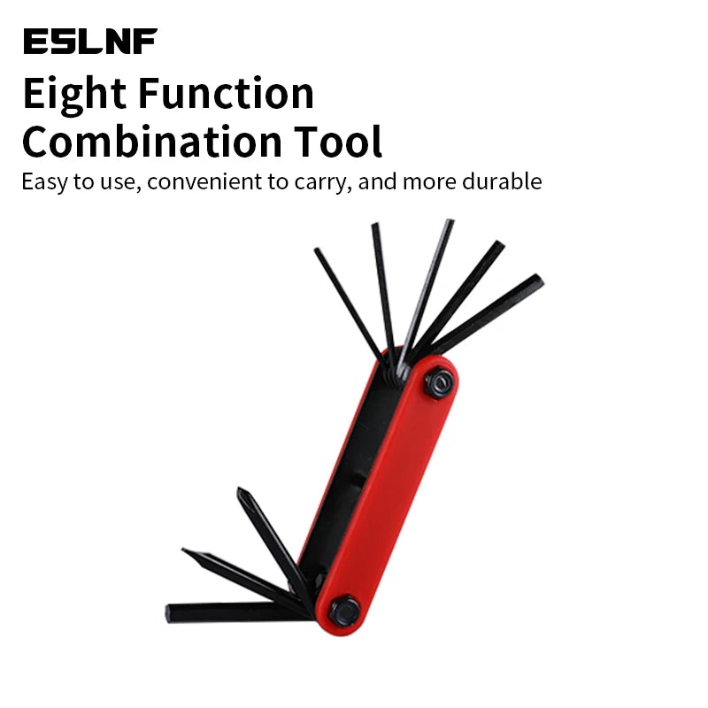 Bicycle Multi-Functional Combination Tool 8 in 1 Multi-functional Repair Tool Highway Bike Loading Folding Tool Repair Bike Hex