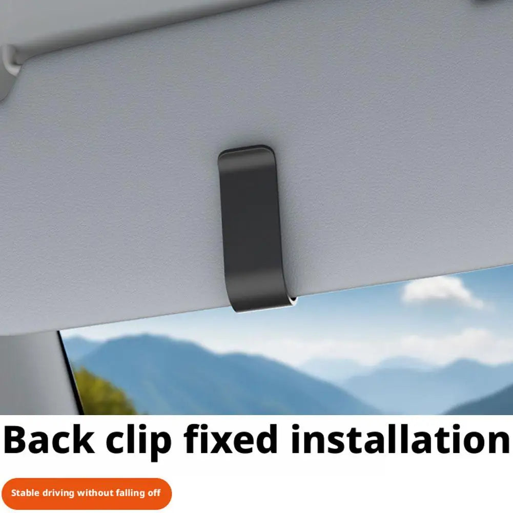 Car Sun Visor Glasses Holder Carbon Fiber Pattern Sunglasses Clip Ticket Card Mount Bracket Auto Interior Storage Accessories