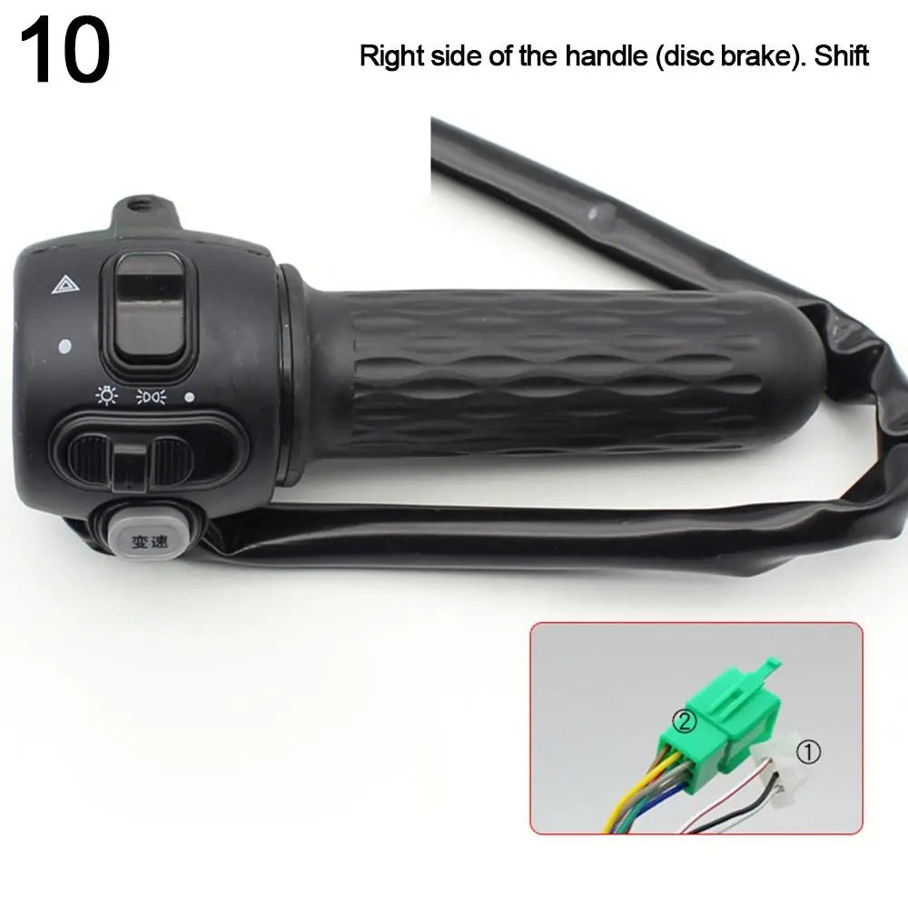 Black Electric Vehicle Parts Drum Disc Handle Combination Switch Rotary Handle Handle Seat Integrated Switch Button