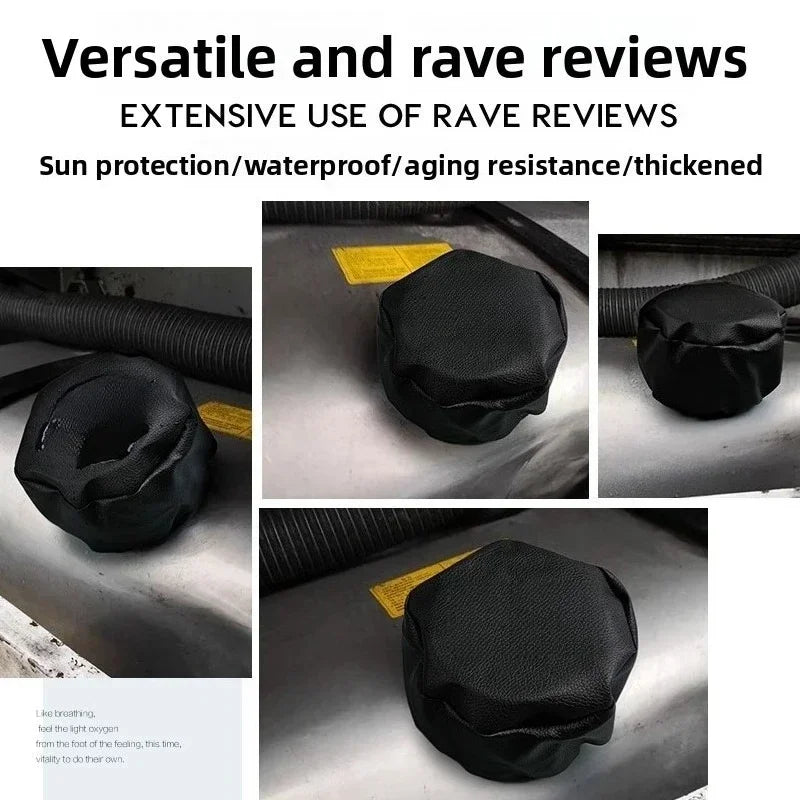 Fuel Tank Cap Protective Cover Fit 1 Pcs Universal For Excavator Trucks Vans Dustproof Waterproof Elastic PU Material Black