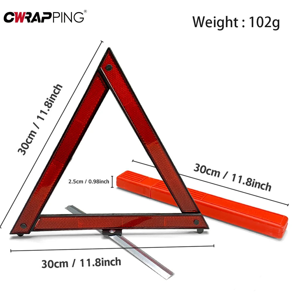 Señal reflectante de advertencia de emergencia para coche, trípode triangular plegable, para remolque, camión, autocaravana, accesorios para coche