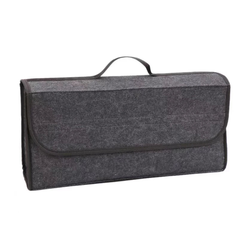 Car Trunk Organizer with Felt Lining - Collapsible Storage Bins, Anti-Scratch & Silent for Tools, Groceries, Emergency Kit