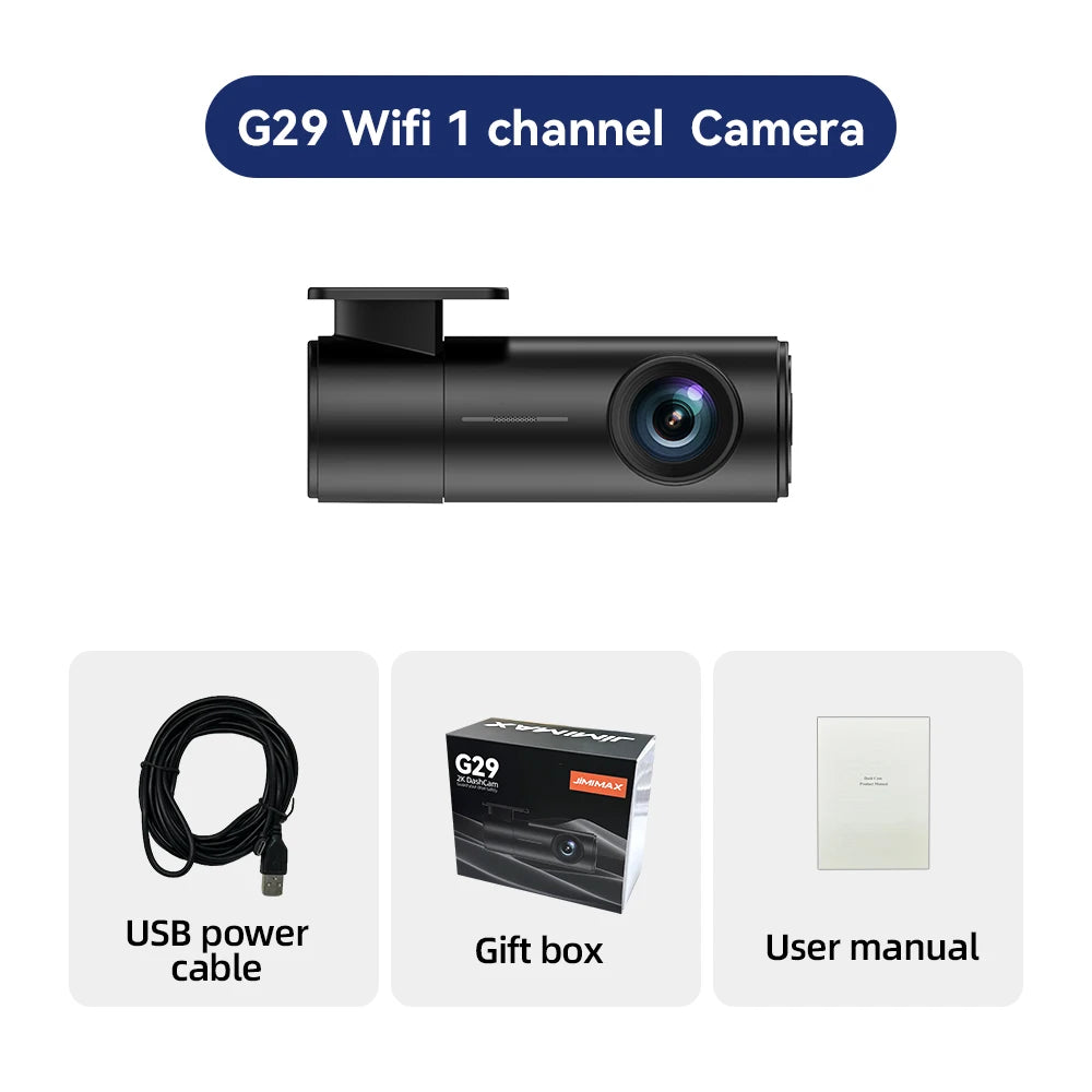 JIMIMAX G29 Mini Dash Cam 2K 5.8Ghz Wi-Fi Support Front Cam Car DVR IR Night Vision Parking Mode dashcam App Control