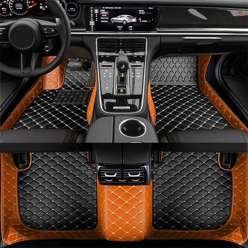 Car Floor Mats For Audi A4 Avant B5 B6 B7 8D 8E 8H 1995~2008 Luxury Leather Rug Anti Dirt Pad Auto Mat Full Set Car Accessories