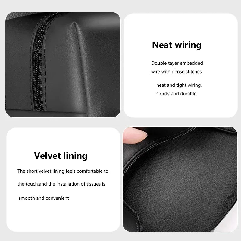 Car Tissue Organizer Bag Paper Towel Storage Box Accessories For KIA EV6 Sorento Niro Stinger Ceed Carnival K5 K9 Soul Carens VQ