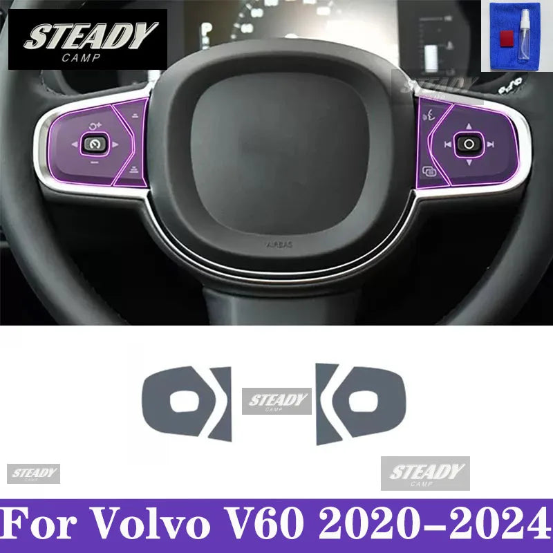 For Volvo V60 2020-2024 Car interior Center console transparent TPU Paint protective film Anti scratch sticker LCD screen PPF