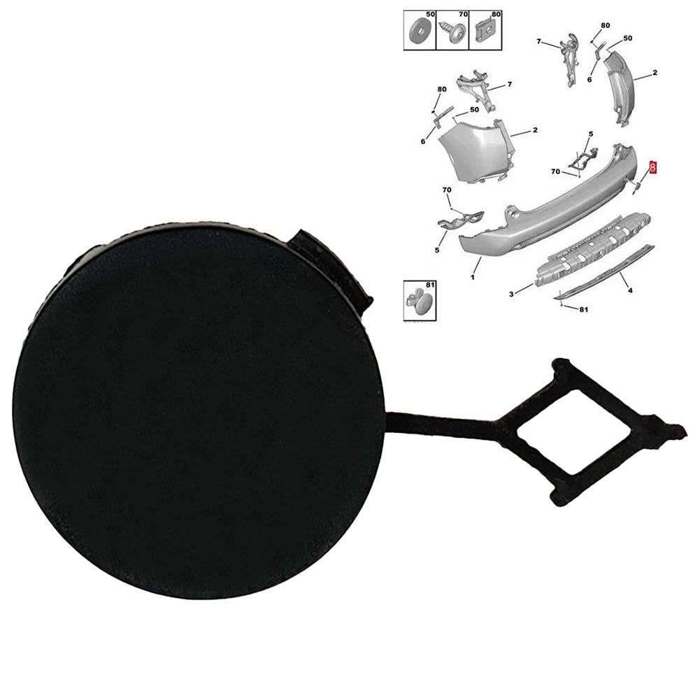 Car Rear Bumper Tow Hook Cap Cover For 2008 2013-2016 1612394180 Trailer Tow Hook Cover Car Accessories
