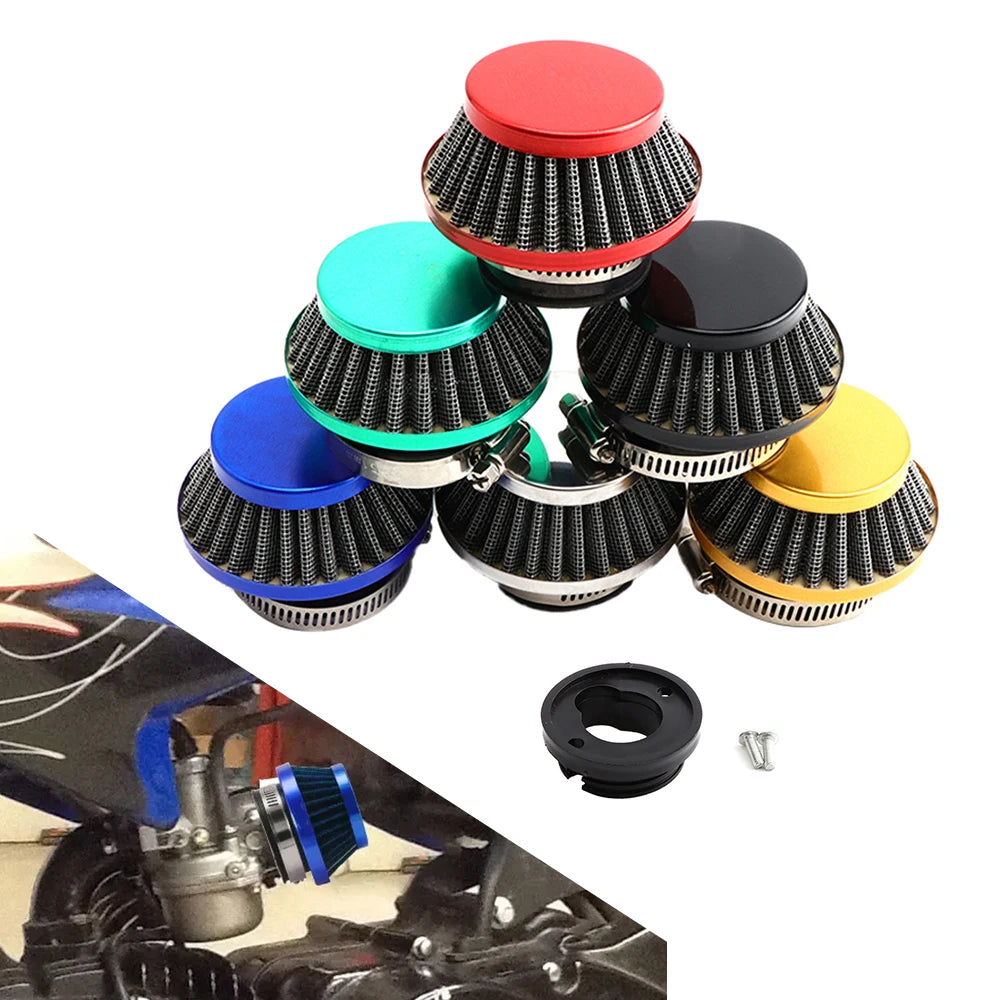 Pocket Bike Air Filter with Connector for 47cc 49cc 2stroke engine carb carburetor Mini Quad ATV Dirt Bike MiniMoto Go Kart Quad