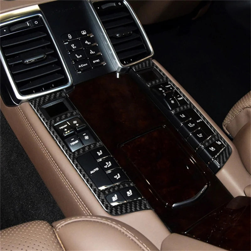 For Porsche Panamera 2010-2016 Car Accessories Carbon Fiber Interior Auto Gear Shift Panel Cover Frame Trim Sticker