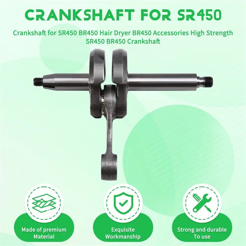 B50C Crankshaft For STIHL SR450 BR450 Hair Dryer BR450 Accessories High Strength SR450 BR450 Crankshaft