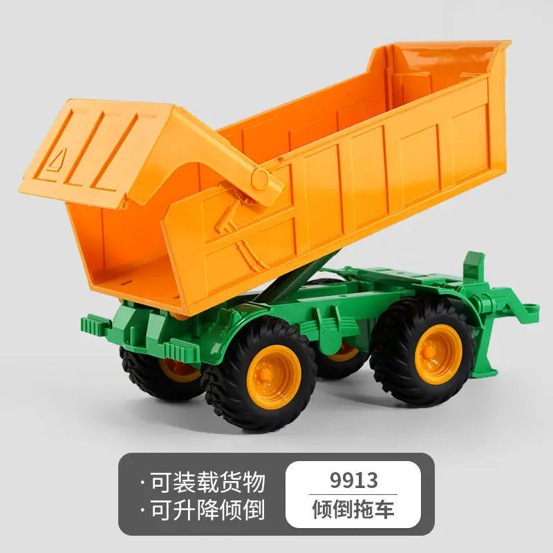 Tractor Toy Car Model Trailer and Accessories Simulation Children's Farmer Car