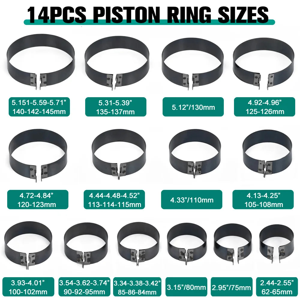 14pcs Piston Rring Disassembly Tool Piston Ring Compressor Automobile Engine Piston Ring Compressor Cylinder Installer Plier