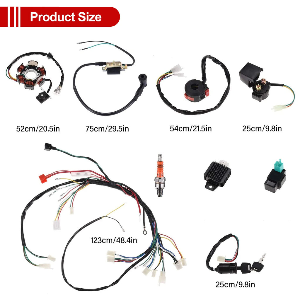 1 Set Full Complete Electrics Quad Wiring Harness For Motorcycle ATV 50cc 70cc 90cc 110cc 125cc Chinese Electric Start