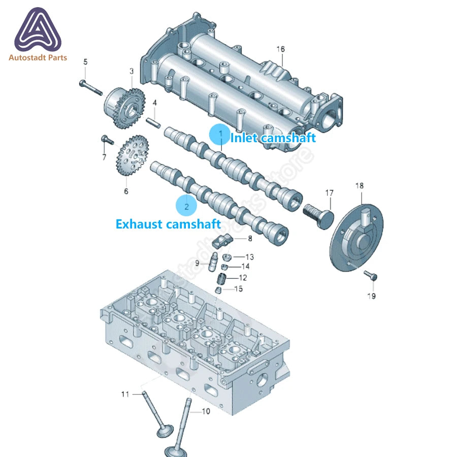 06H109021 Intake Camshaft Timing Gear Assembly Replacement for 2008-2016 VW Jetta Tiguan GTI Beetle Passat CC Audi A4 TT