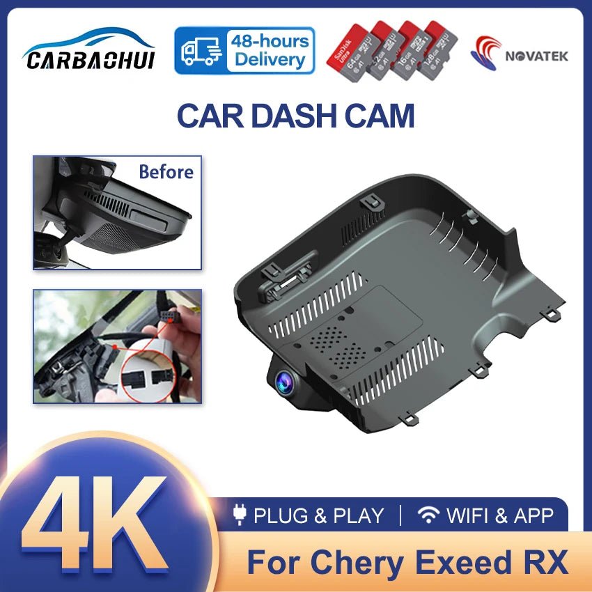Dash Cam For Chery Exeed RX Yaoguang Omoda C9 9 2023-2025 4K 2160P Car DVR DashCam Camera Night Vision Recorder Plug and play