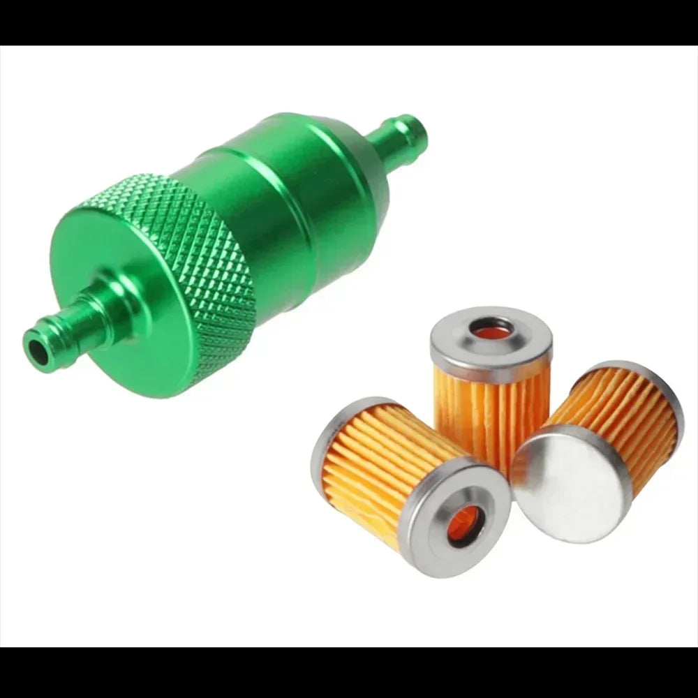 For Motorcycle Quad Pit Dirt Bike ATV Scooter 3PCS Fuel Filter 8mm CNC Alloy Petrol Gas Fuel Filter Cleaner
