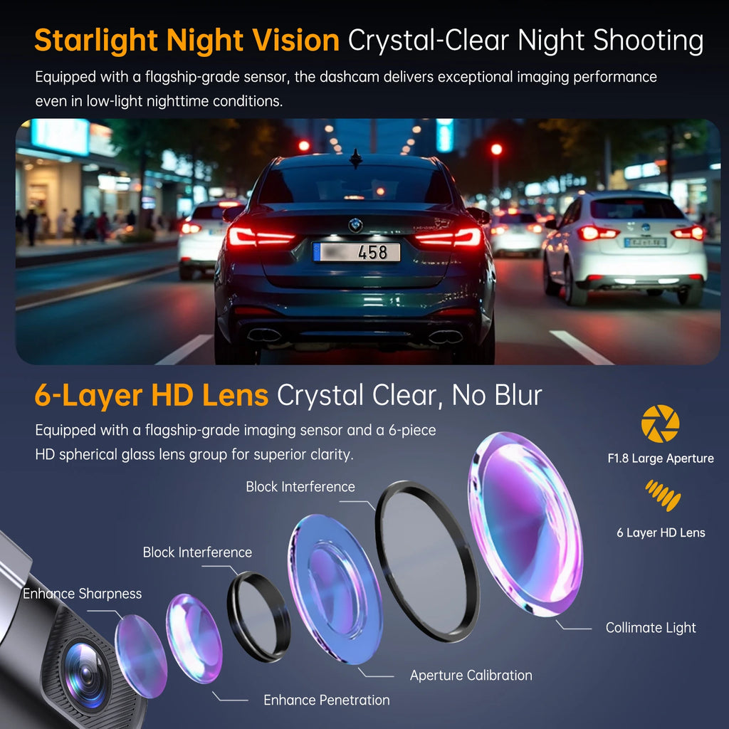 1080P WiFi DashCam New Vehicle Recorder APP Control Smart Car Dash Camera Video Recorder Night Vision 360° Rotation For All Cars