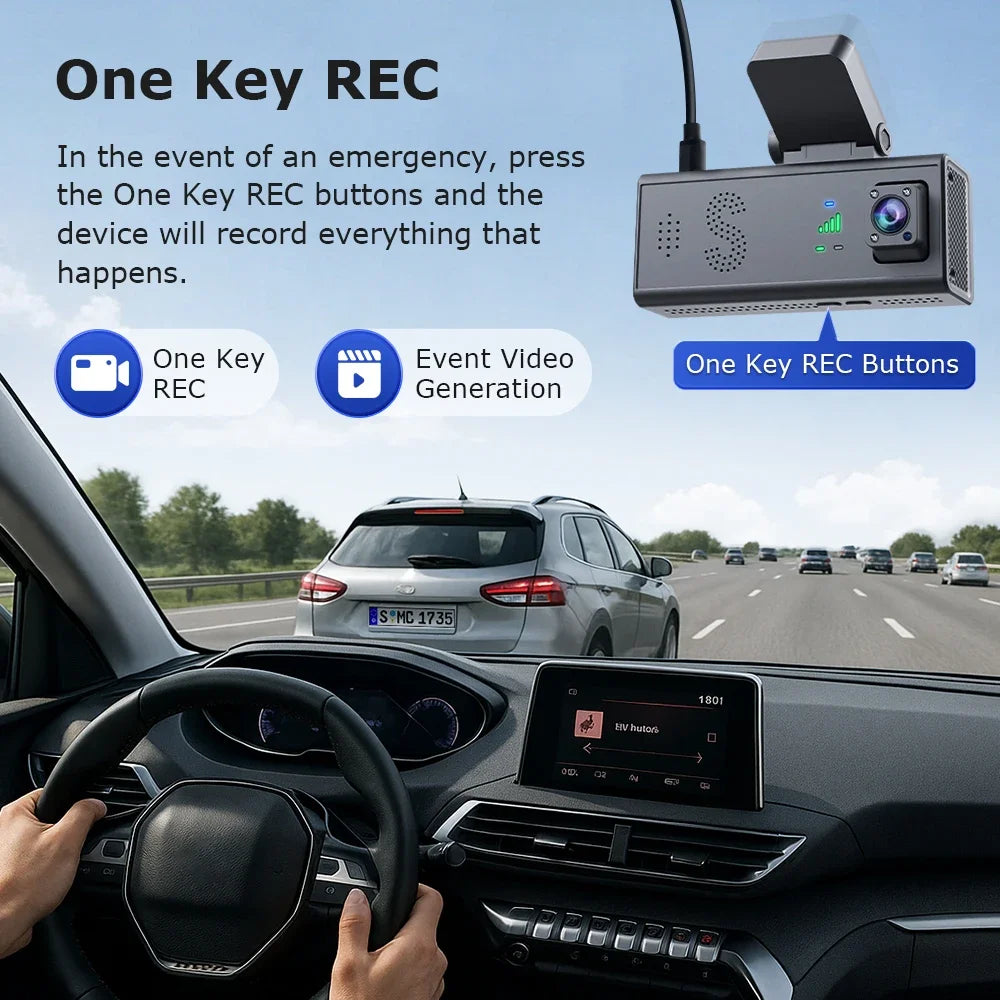2025 NEW 6MP Dash Cam Dual Lens 4G Driving Recorder Car DVR Camera GPS 24-Hour Parking Monitoring APP Remote Monitoring