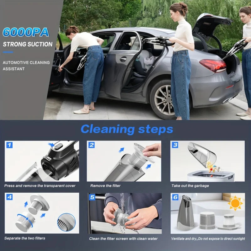 Car Wireless Vacuum Cleaner Powerful High Power High Suction Mini Handheld Car Vacuum Cleaner Household Indoor