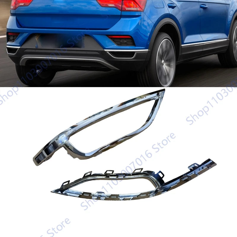 Car Accessories Exhaust Tail Pipes Decoration Cover For Volkswagen T-Roc Tail Throat Pipe Trim Tail Pipe Frame Cover