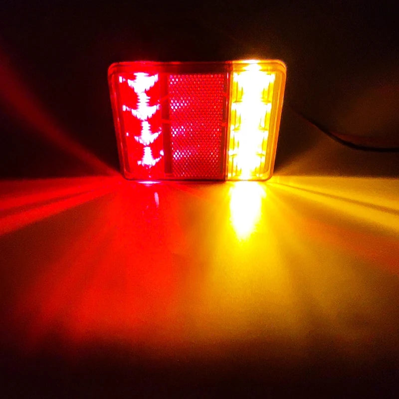 2Pcs 8 LED Tail Lights Rear Lamp Pair Boat Trailer 12V Rear Parts Waterproof IP67 For Truck Vans ATV Lorry Caravans Car Lighting