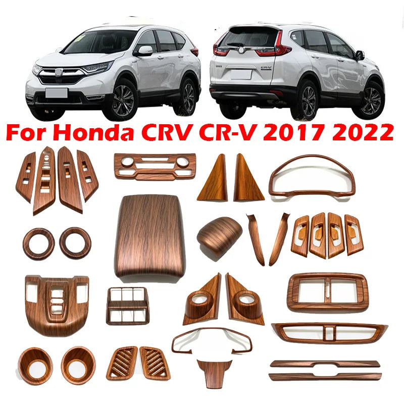 For Honda CRV CR-V 2017 2018 2019 2020 2021 2022 Peach Wood Interior Accessories Decoration Cover window switch gear panle cover