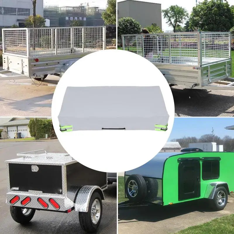 Trailer Cover RV Camping Trailer Flat Tarpaulin UV Protection Waterproof Trailer Rv Cover For Other Vehicle And Car Trailer