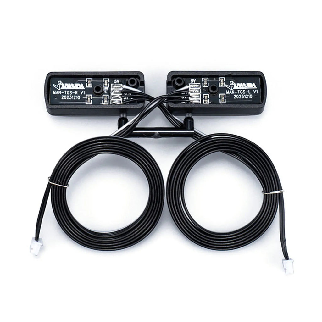 Un par de luces traseras LED de plástico de 5 V, accesorios para lámpara trasera de camión tractor con control remoto TAMIYAYA 1/14 DIY, modelo de coche volquete