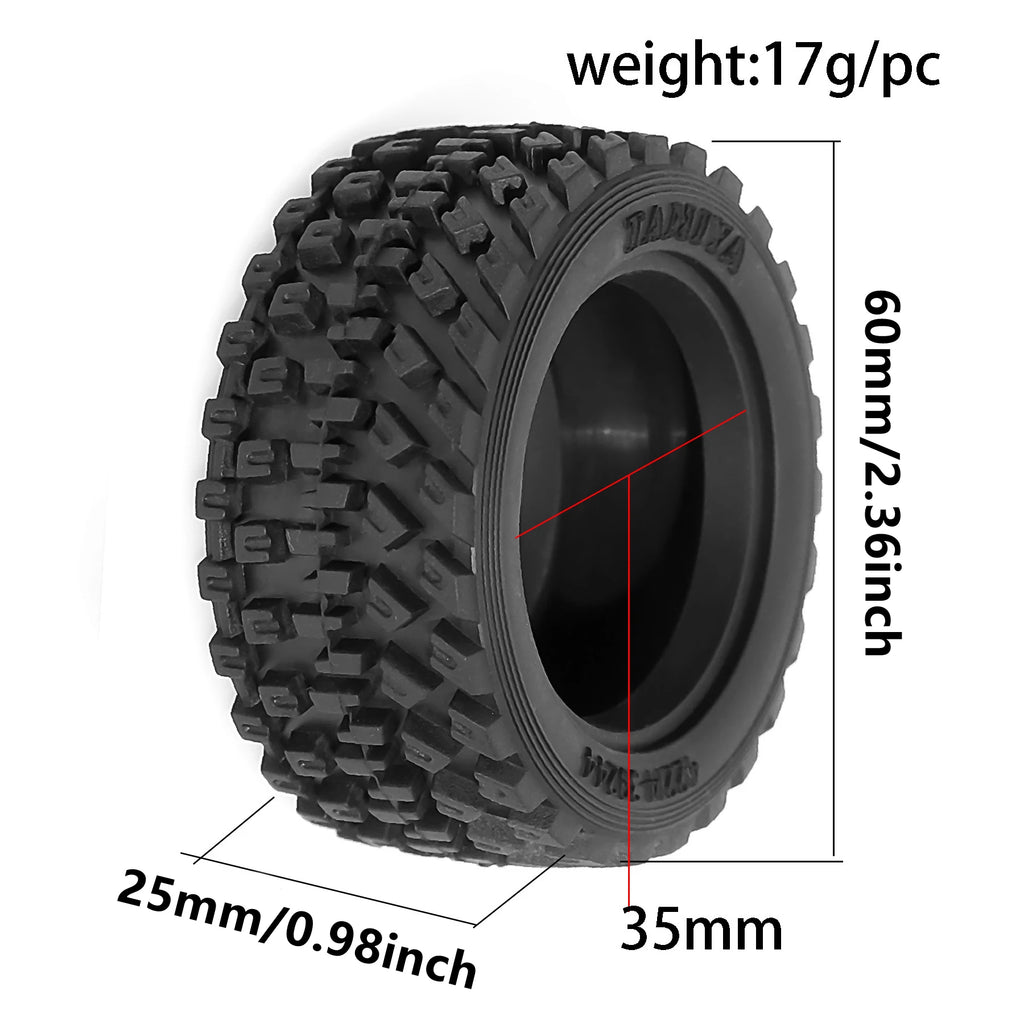 2pcs 60mm Rubber Tire Wheel Tyre 51427 For RC Car TAMIAY M03 M04 M05 MB01 MF01 XM01 SW01 T301