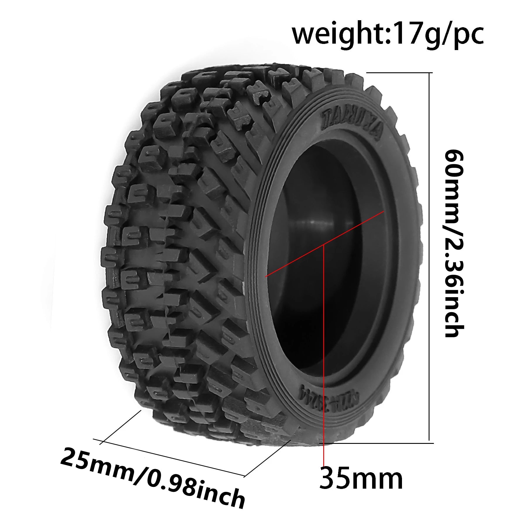 2pcs 60mm Rubber Tire Wheel Tyre 51427 For RC Car TAMIAY M03 M04 M05 MB01 MF01 XM01 SW01 T301