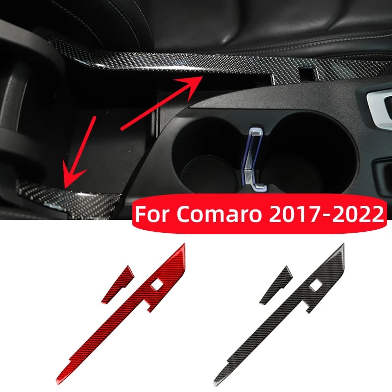 For Chevrolet Camaro 2017-2022 Accessories Interior Real Carbon Fiber  Car Center Console Side Decorative Strip Cover Stickers