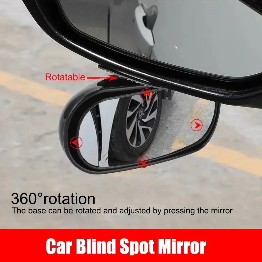 360° Adjustable Wide Angle Car Mirror Auxiliary Rear View Side Rearview Mirror Reverse Spot Car Accessory