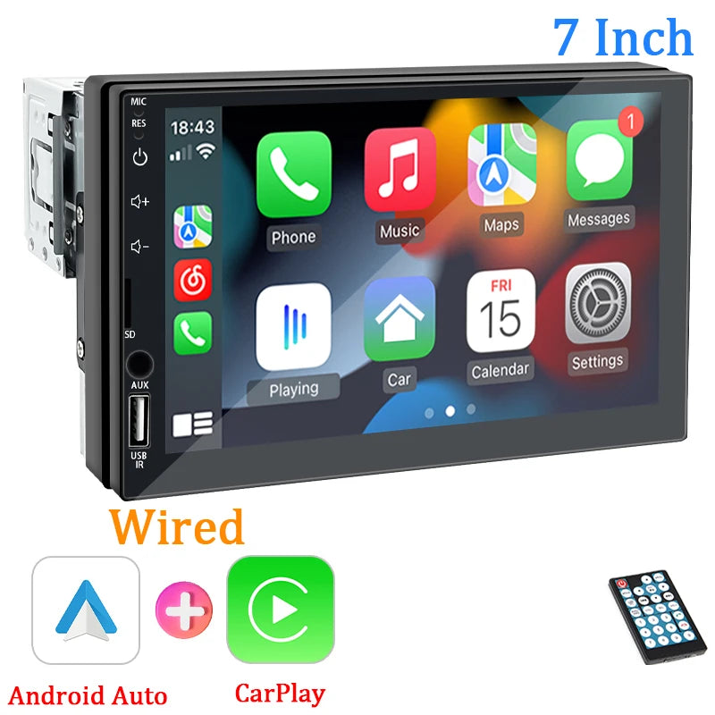 Car Radio 1 Din MP5 Android Auto  CarPlay 7 Inch Universal Autoradio USB TF Camera Bluetooth HD Camera Smart Car Systems