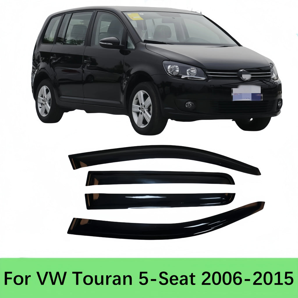 For VW Touran 5-Seat 2006-2015 Car Styling Accessories Window Visor Deflector Weathershield Sun Rain Deflector Guards Cover Trim