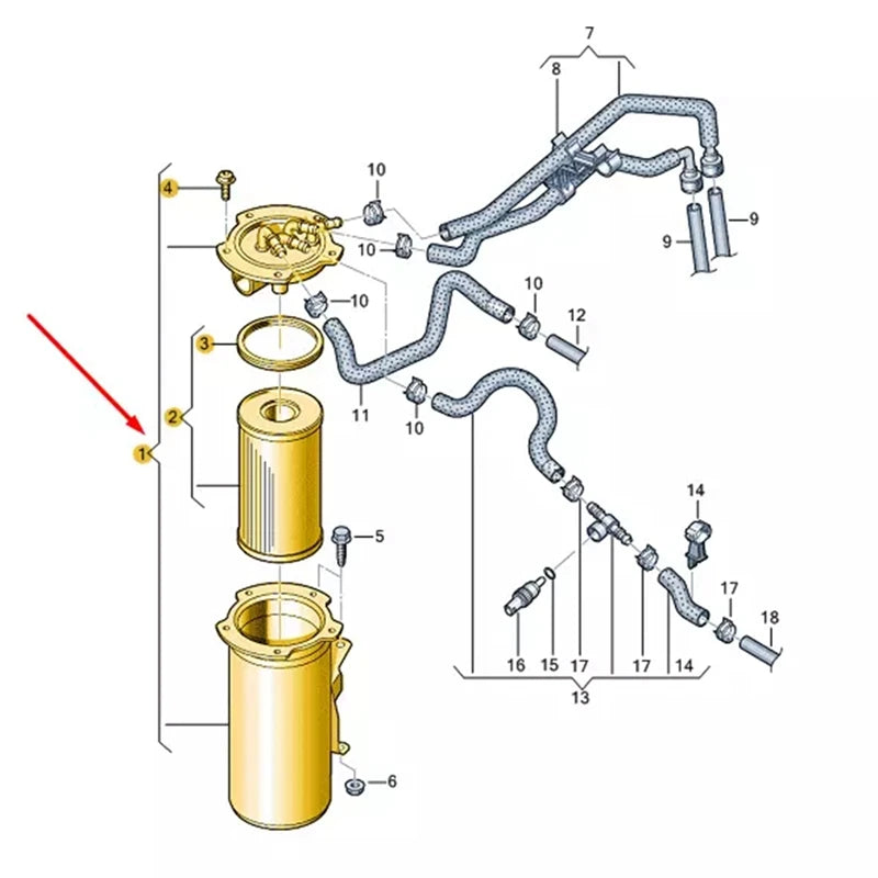 Engine System Fuel Filter With Flange 3C0127400D For  A3 VW Eos Passat Golf Leon Octavia Diesel Filter 3C0127400C