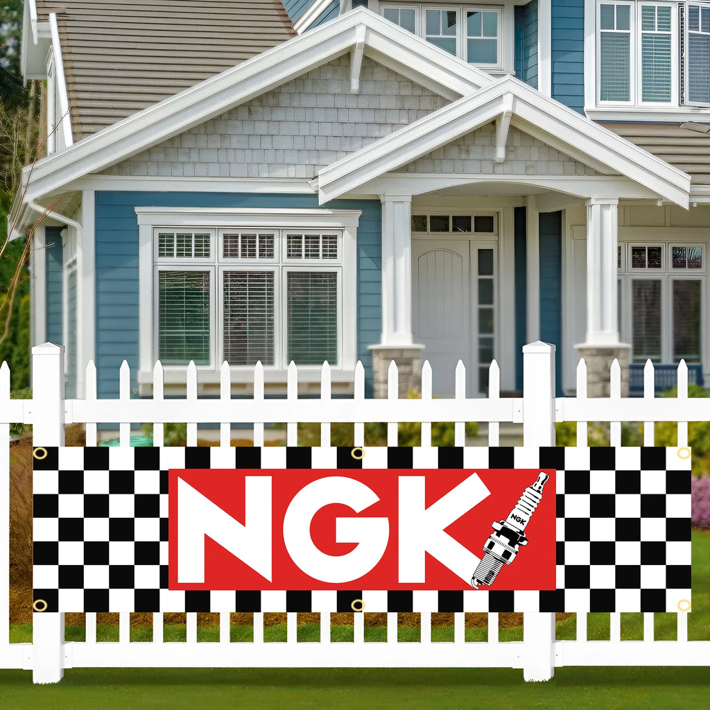 60X240cm Ngk Spark Plugs Banner Flag Polyester Printed Garage or Outdoor Decoration Tapestry