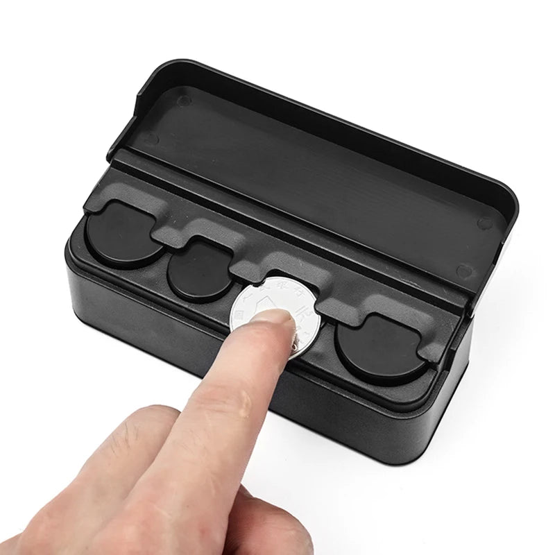 Car Change Organizer Creative Storage Coin Wallet Storage Box Coin Organizer Moeda 4 Compartment Car Interior Storage