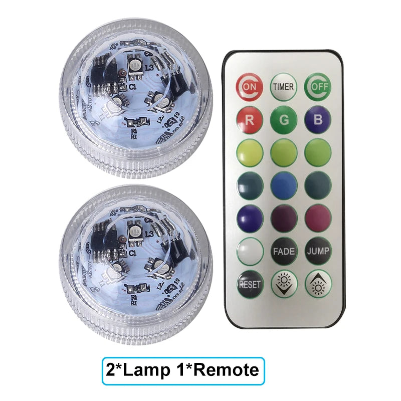 LED Car Interior Ambient Night Light Decoration Wireless Adhesive Bicycle Tail Light Auto Roof Vase Pool  Atmosphere Lamp