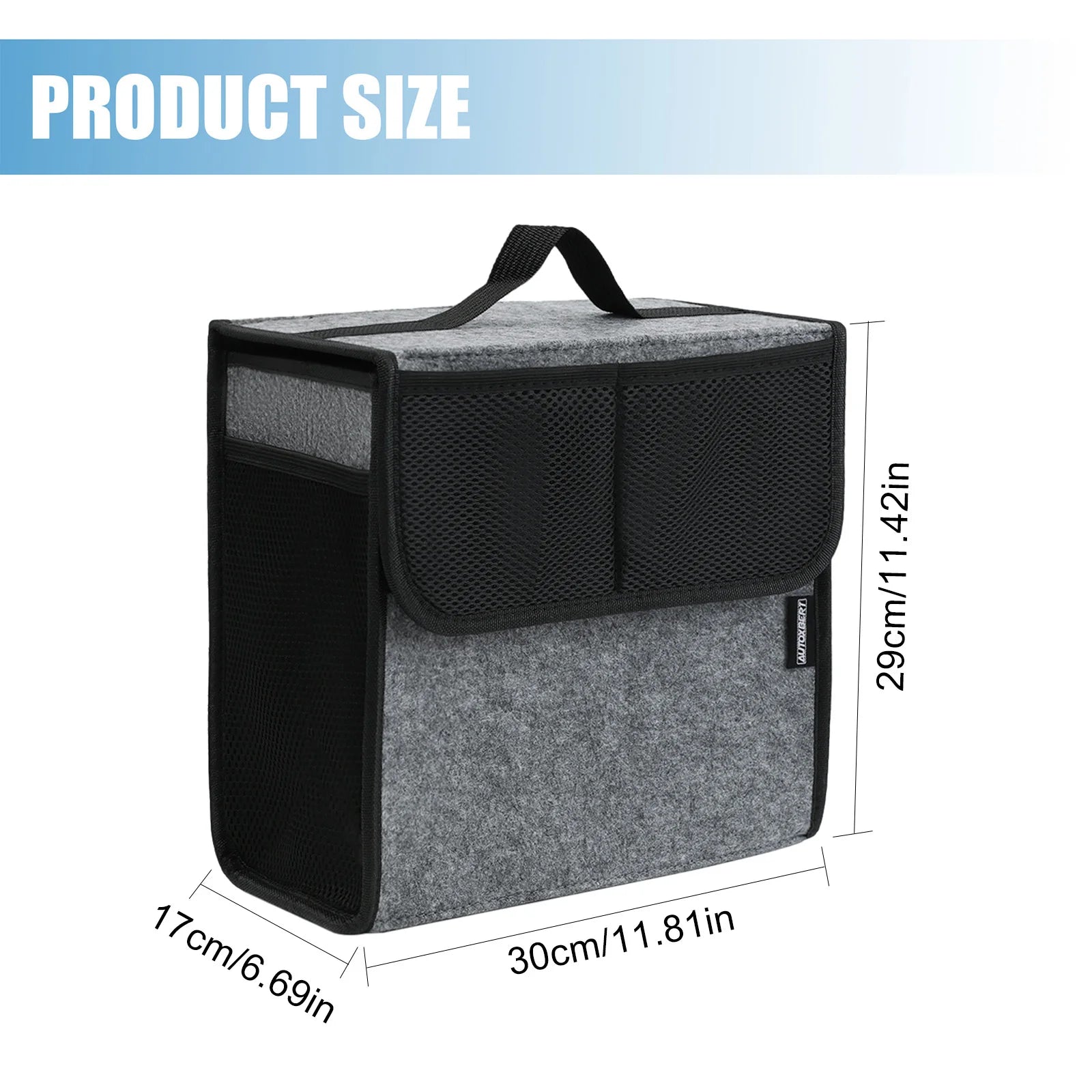 Car Trunk Organizer Felt Boot Organiser Storage Bag Box Portable Handbag Cargo Tool Holder Mesh Net Pocket Collapsible Universal