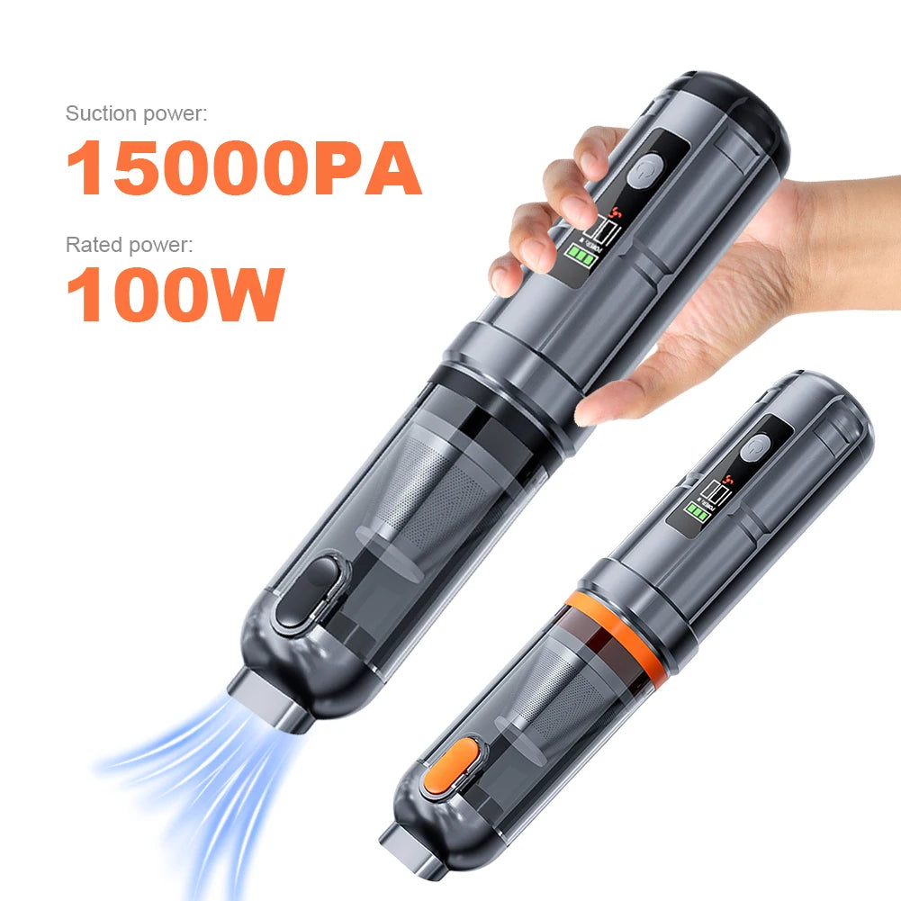 15000PA Car Vacuum Cleaner Cordless Compressed Air Duster with Brushless Motor Rechargeable Handheld Vacuum for Car Home